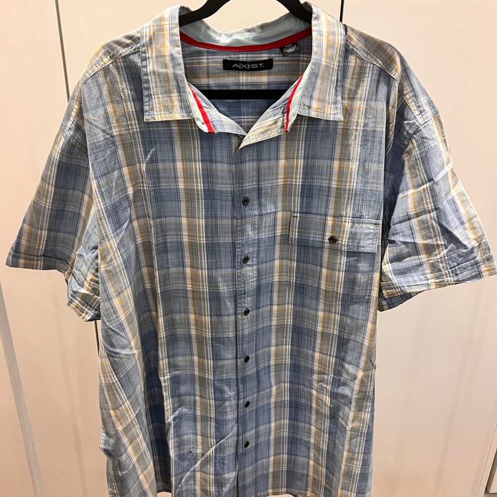 Axist Blue and Cream Plaid Button-Down Shirt